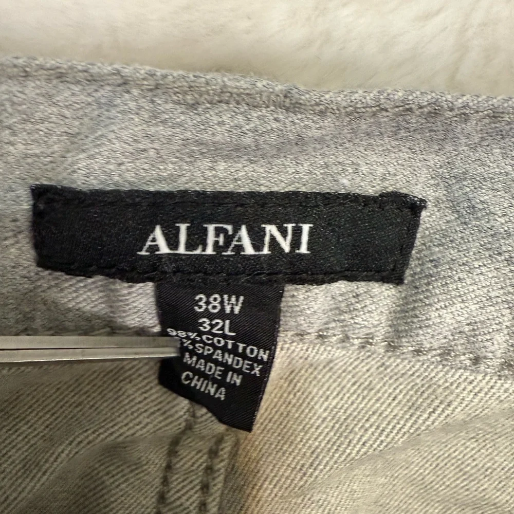 Alfani Mens Dress pants trousers Alfani Men’s Gray Stretch Cotton Pants size 38
